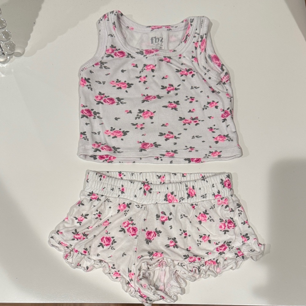 Flowers by Zoe Floral Kids Set - White and Pink